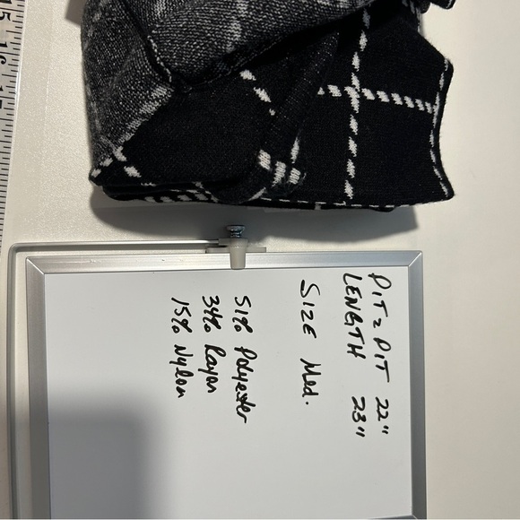 89th & Madison Window Pane Double Breasted Cardigan Medium Black NWT - Picture 13 of 13